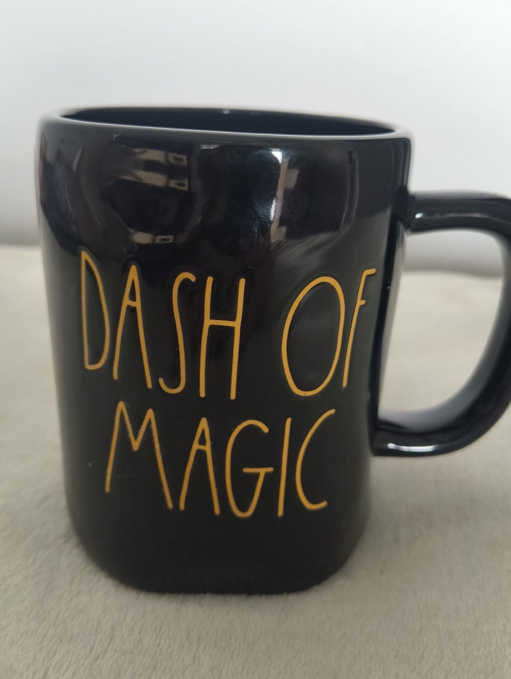 Rae Dunn Dash Of Magic Artisan Collection Black and Orange Mug *Missing Topper"